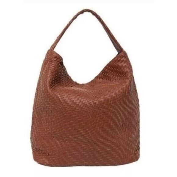 Deux Lux Buttery Soft Weave Hobo Bag w/ Braided Strap in Color Honey New In Bag - Picture 3 of 12